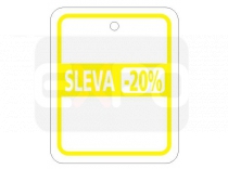 Visačky-20%, žlutá barva