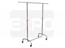 štendt pochromovaný stavitelný stojan, délka regulovatelná 100-150cm, výška stavitelná 100-180cm