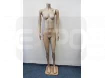 Plastová dámská figurína tělové barvy, bez hlavy