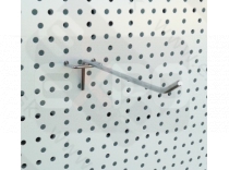 Jednoduchý háček na děrovaný panel, délka háčku 35cm , Ø4mm drát. Prochromovaný. 